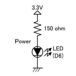 LED(D6)の接続