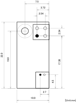 RTCオプションモジュール(型番：OP-A400-RTCMOD-01)の基板形状