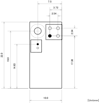 RTCオプションモジュール(型番：OP-A400RTCMOD-00)の基板形状