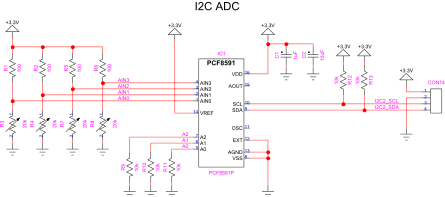 I2C接続A/Dコンバーター回路図