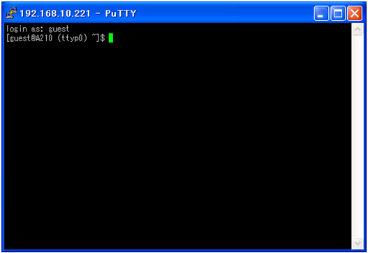 PuTTYログイン画面