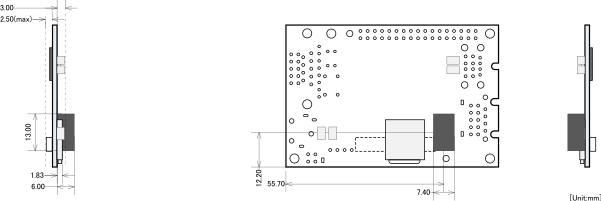 Armadillo-440 量産基板の部品配置