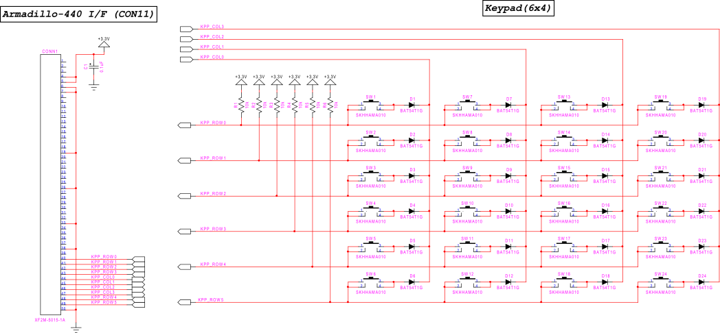 キーパッド信号の参考回路例
