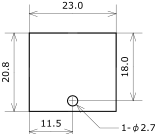 オプションケース(型番:OP-CASE840-MET-00)目隠しプレート寸法図