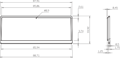 Armadillo-IoTゲートウェイ 筐体 ブランクパネル 形状図