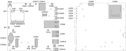 インターフェースレイアウト図(AGX314*、 AEH-AR9462 搭載)製品モデルで部品の搭載/非搭載が異なります。