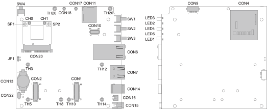 インターフェースレイアウト図(AGX314*、 WPEB-265AXI(BT) [B33] 搭載)製品モデルで部品の搭載/非搭載が異なります。