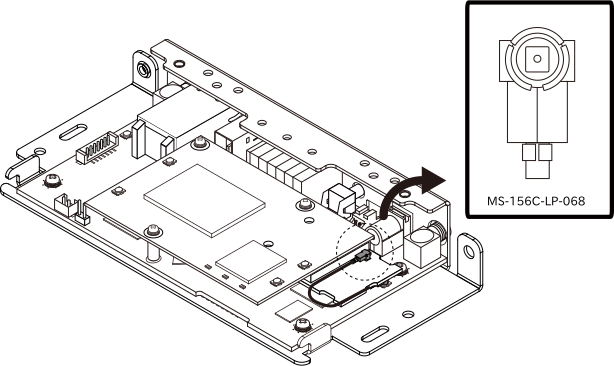 Wi-SUNモジュールへアンテナケーブル取り付け