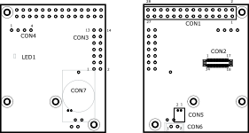WLANインターフェースボード(AWL13対応)のインターフェース配置