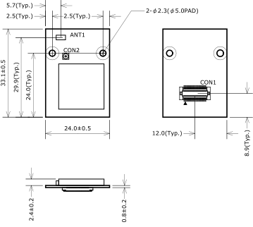 AWL13の外形寸法図