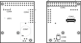 WLANインターフェースボード(AWL13対応)のインターフェース配置